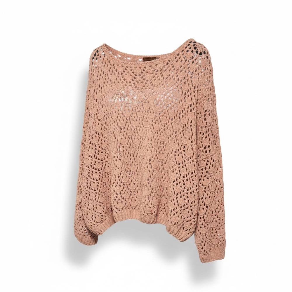 POL‎ Light Pink Open-Knit Sweater. Women’s Medium. EUC